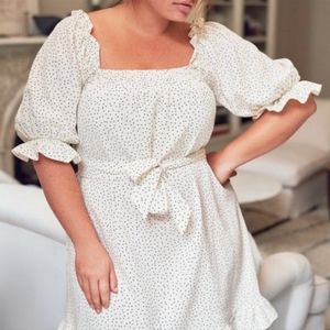 Eloquii Plus Size Boho Dress in Polka Dot , summer dress, lightweight, mini